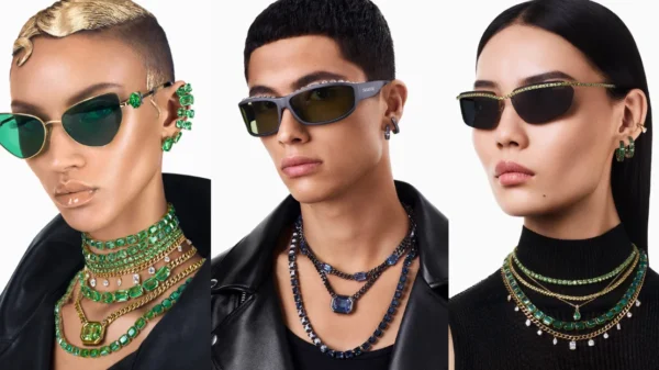 ALL WE WANT THIS SEASON IS SWAROVSKI'S NEW EYEWEAR COLLECTION WITH ESSILORLUXOTTICA, RAIN OR SHINE