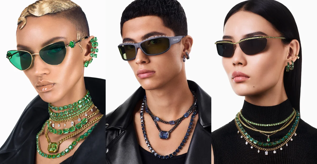 ALL WE WANT THIS SEASON IS SWAROVSKI'S NEW EYEWEAR COLLECTION WITH ESSILORLUXOTTICA, RAIN OR SHINE